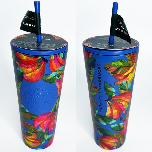 Starbucks Other - NWT Farm Rio x Starbucks Banana Mix Blue Multi Limited Edition Venti Tumbler Cup